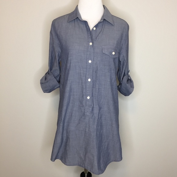 J. Crew Chambray Popover Tunic - Small - Picture 2 of 8